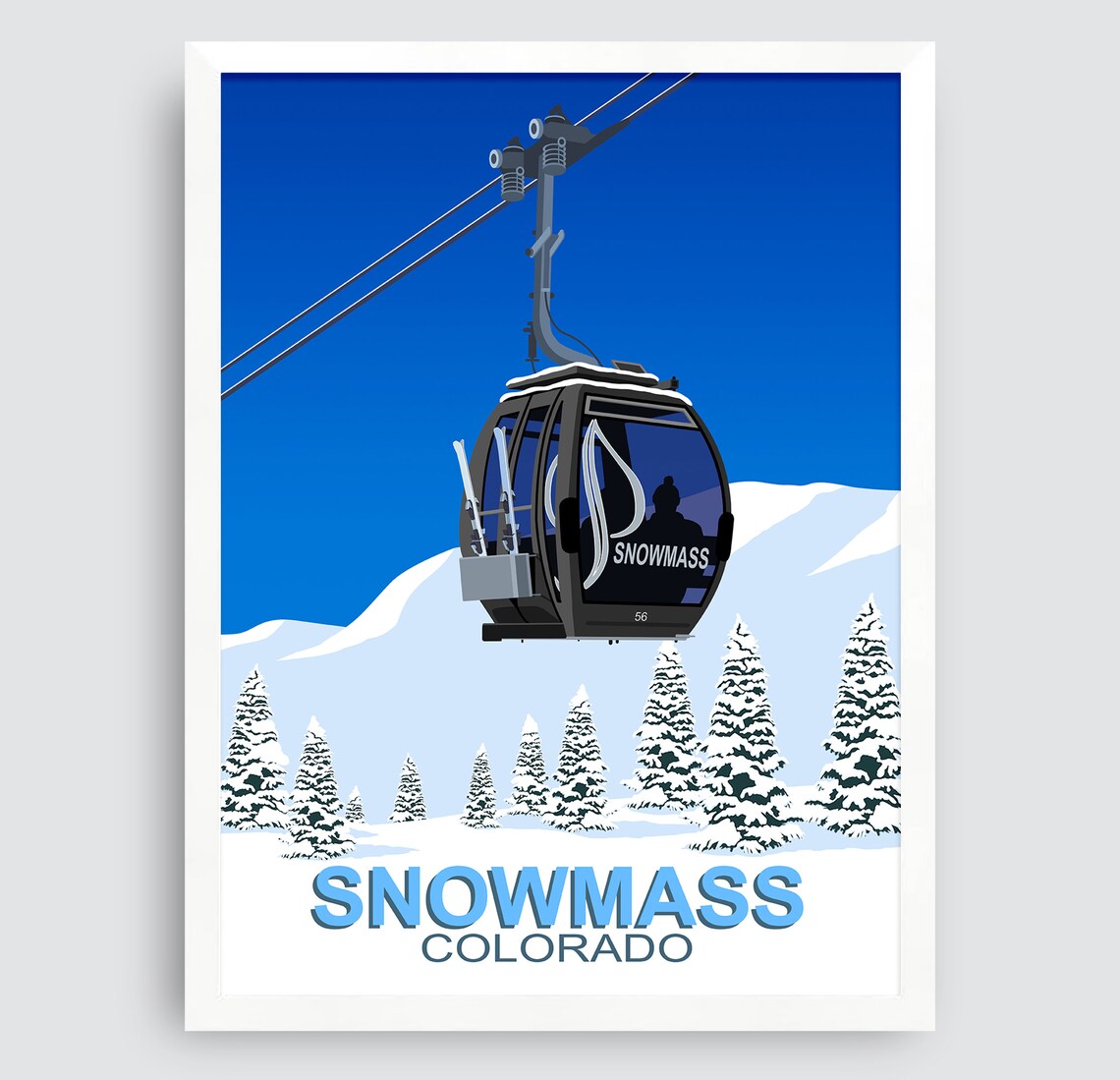 Snowmass Colorado Ski Resort Travel Poster - Image 3