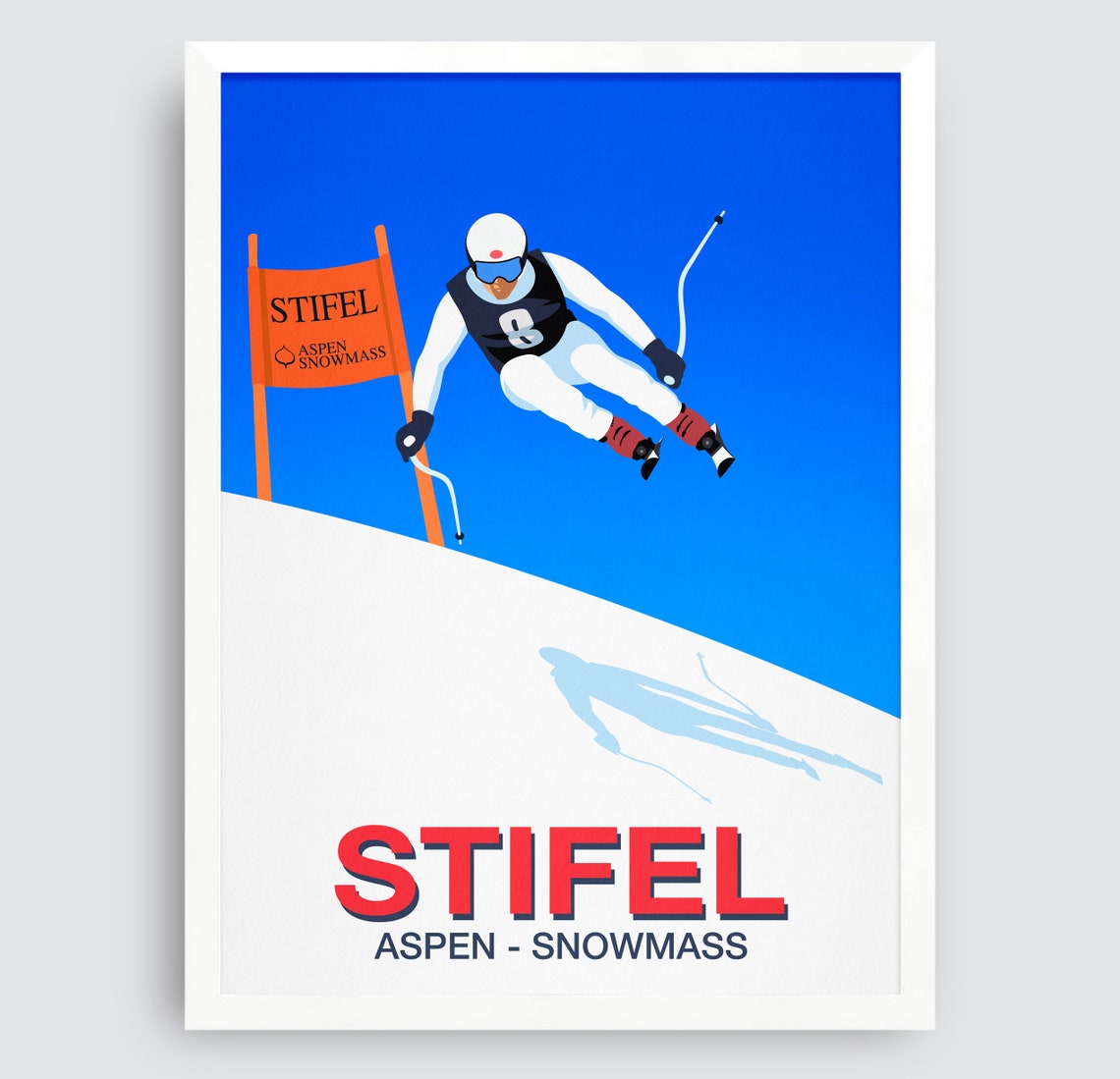 Stifel Aspen Snowmass Alpine Ski Race Jump Action Sport Poster - Image 4