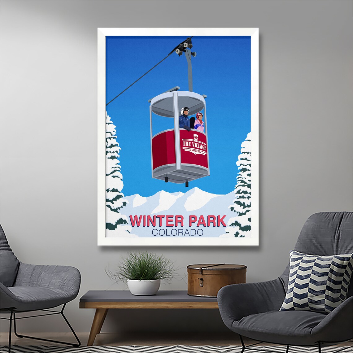 Winter Park Ski Resort Travel Poster Print - Image 2