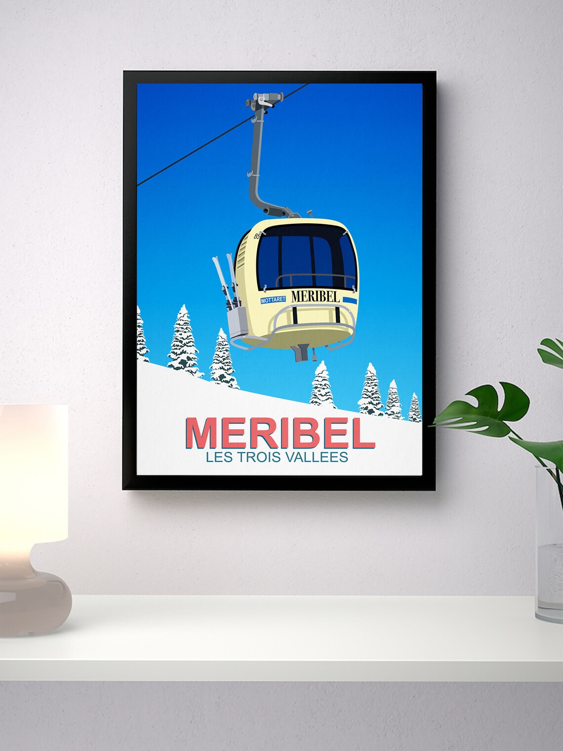 Meribel Ski Resort Poster, Ski Resort Travel Poster - Image 4