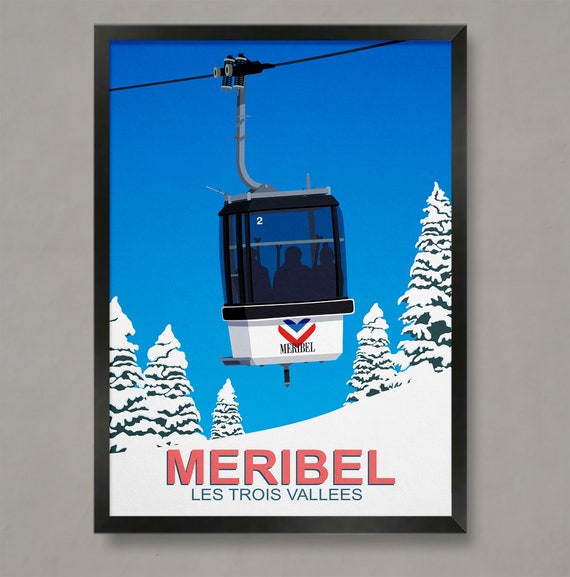 Meribel Ski Resort Poster Ski Resort Poster Ski Print Snowboard Poster Ski Gifts Ski Poster