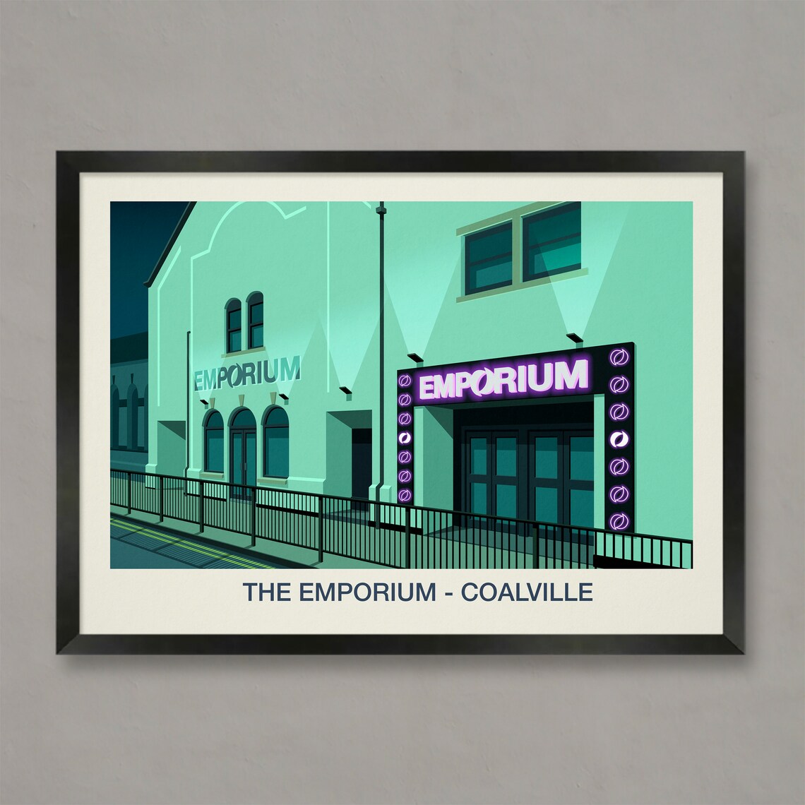 The Emporium Coalville Nightclub Poster Neon Sign Venue Artwork