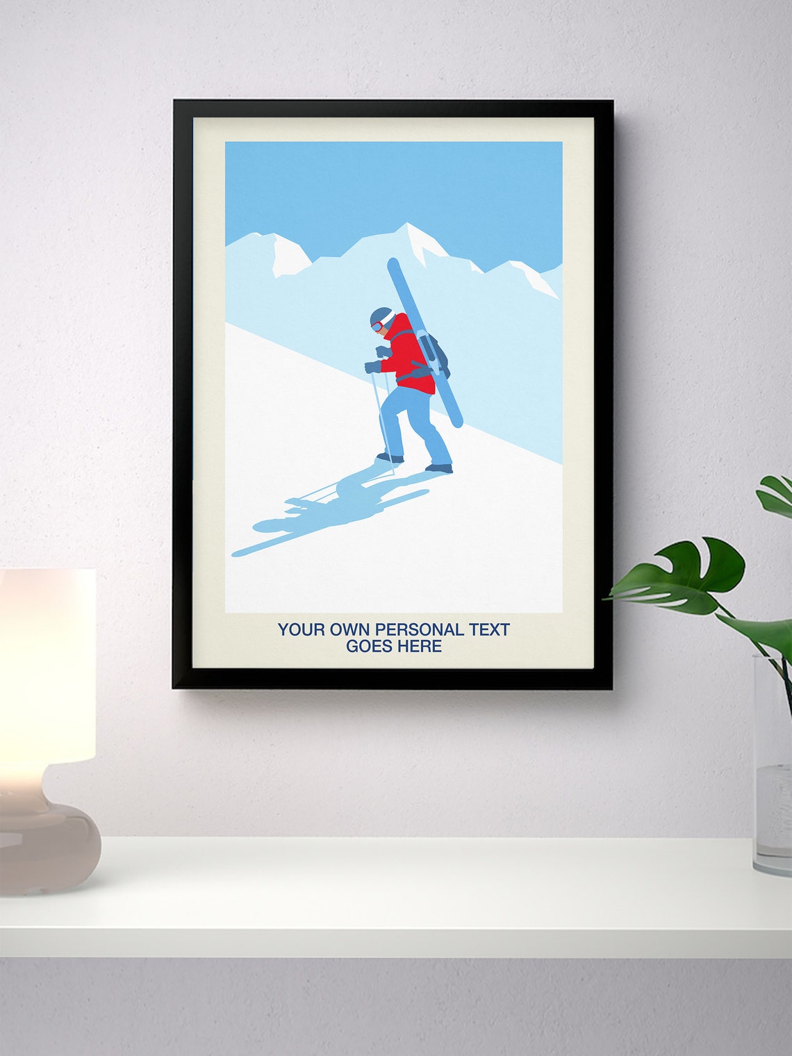Personalised Backcountry Freeskier Hiking Custom Ski Gift Poster - Image 4