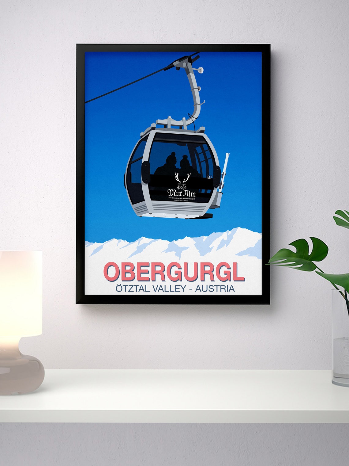 Obergurgl Otztal Valley Austria Hohe Mut Alm Gondola Ski Poster - Image 4