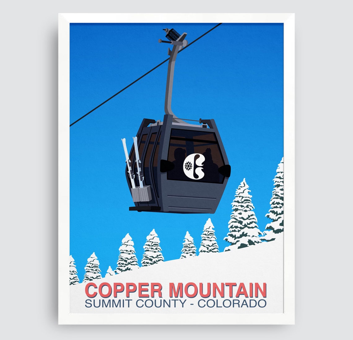 Copper Mountain Colorado Summit County Gondola Retro Ski Poster - Image 3
