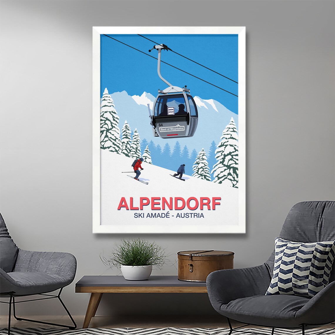 Alpendorf Ski Resort Travel Poster, Ski Resort Art Print - Image 2