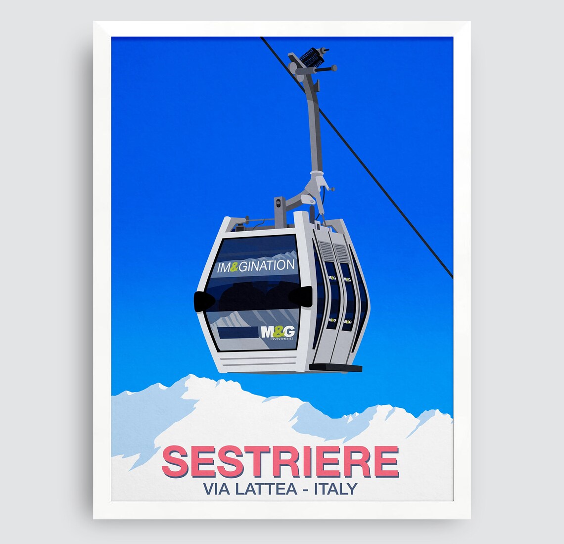 Sestriere Ski Resort Travel Poster, Ski Print - Image 3
