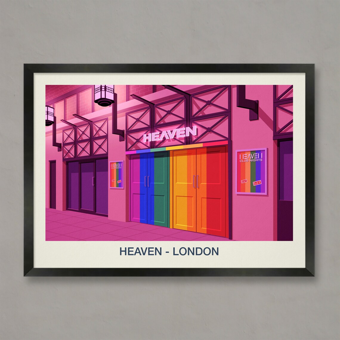 Heaven Nightclub Poster, Nightlife Wall Art Print