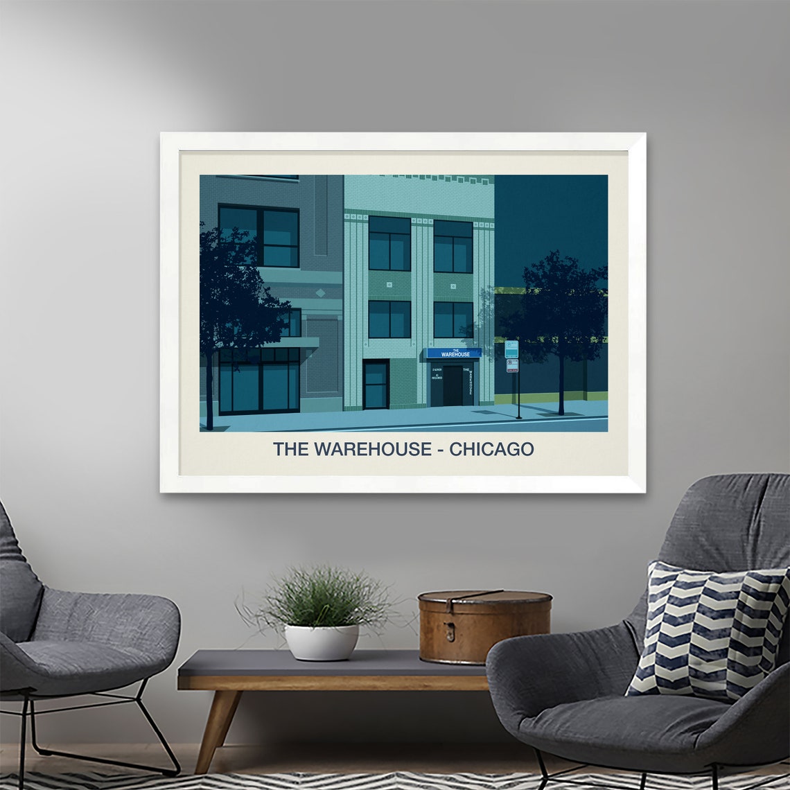 The Warehouse Chicago Nightclub Venue Illustration Art Poster - Image 2