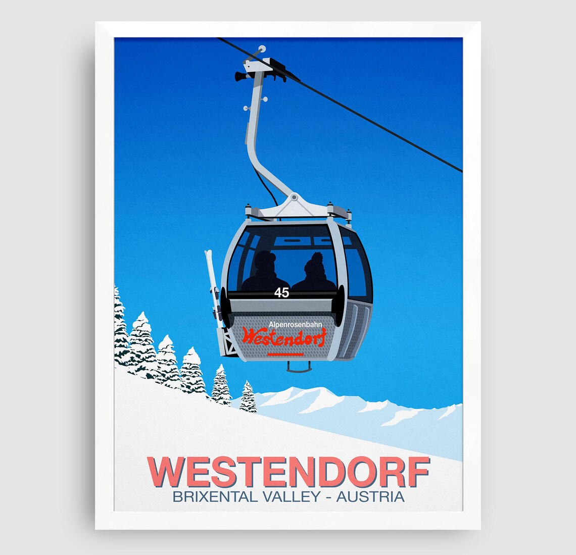 Westendorf Ski Resort Travel Poster - Image 3