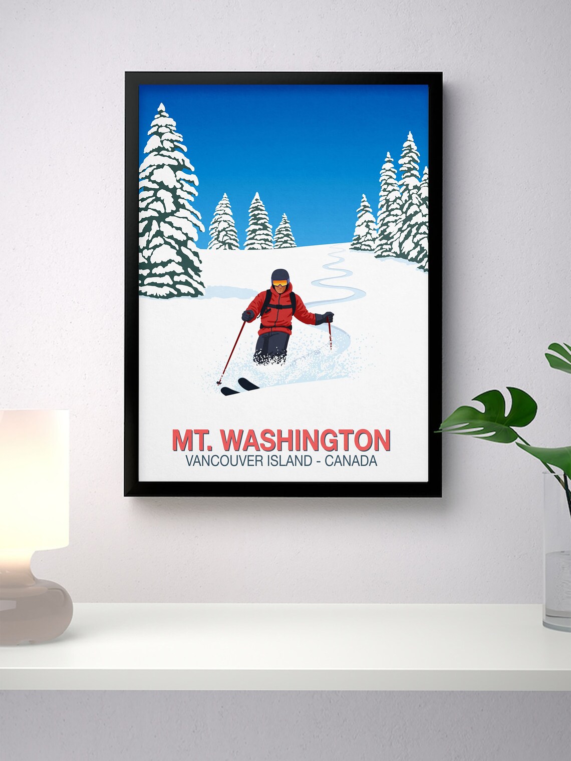 Mount Washington Ski Resort Travel Poster - Image 2