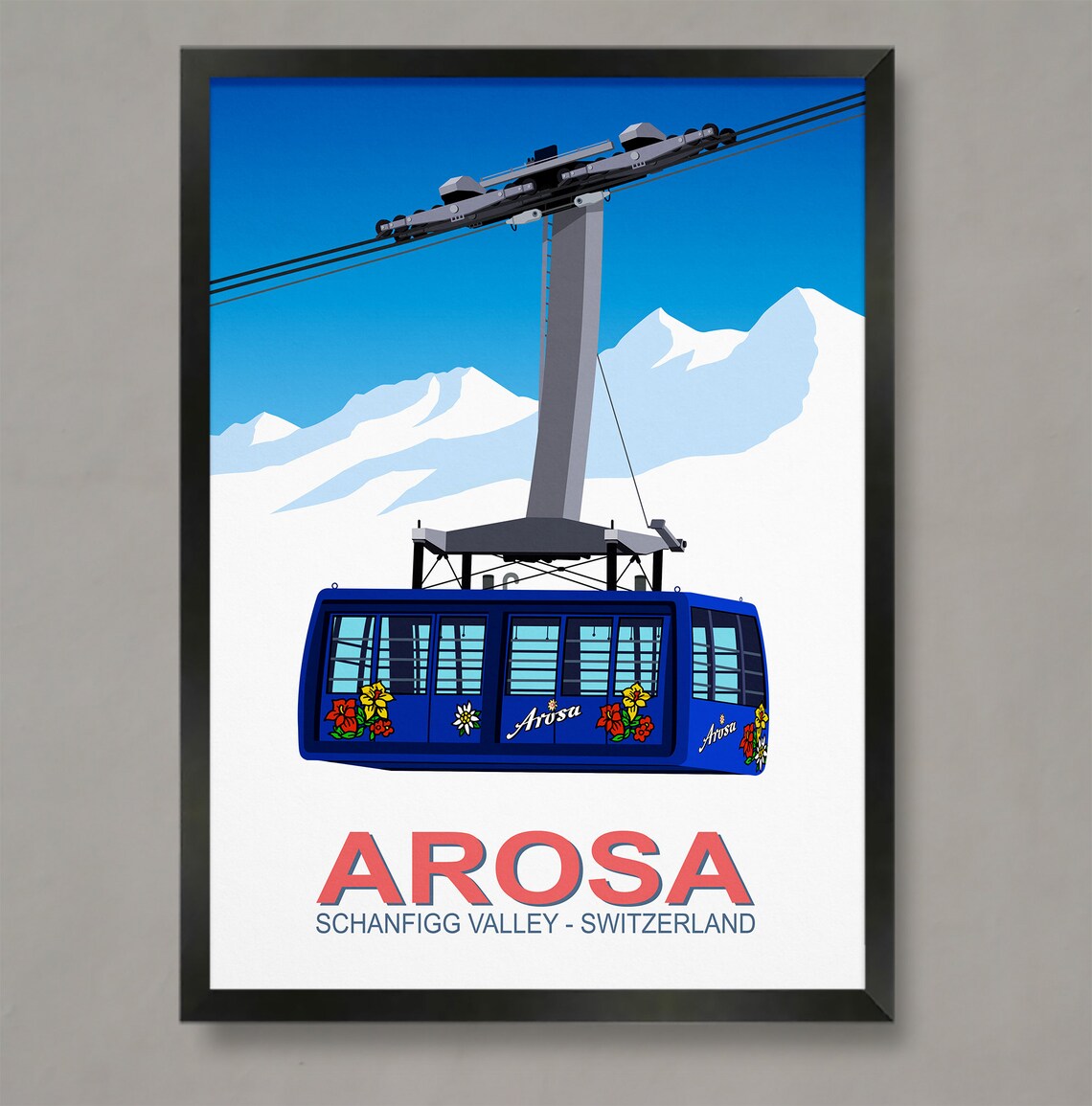 Arosa Ski Resort Poster, Ski Travel Poster