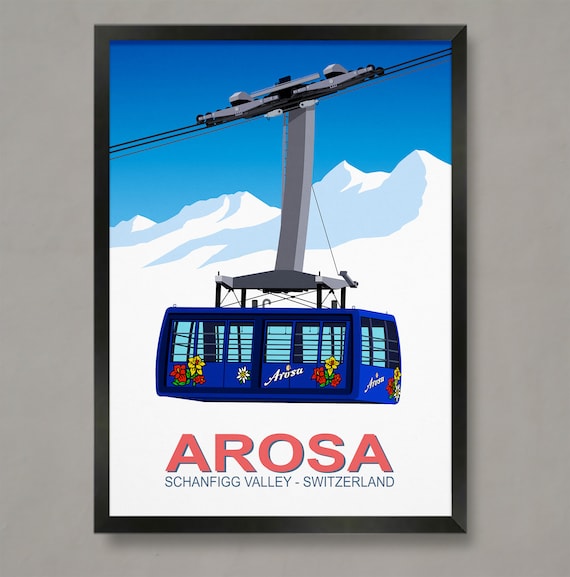 Arosa Ski Resort Poster, Ski Travel Poster
