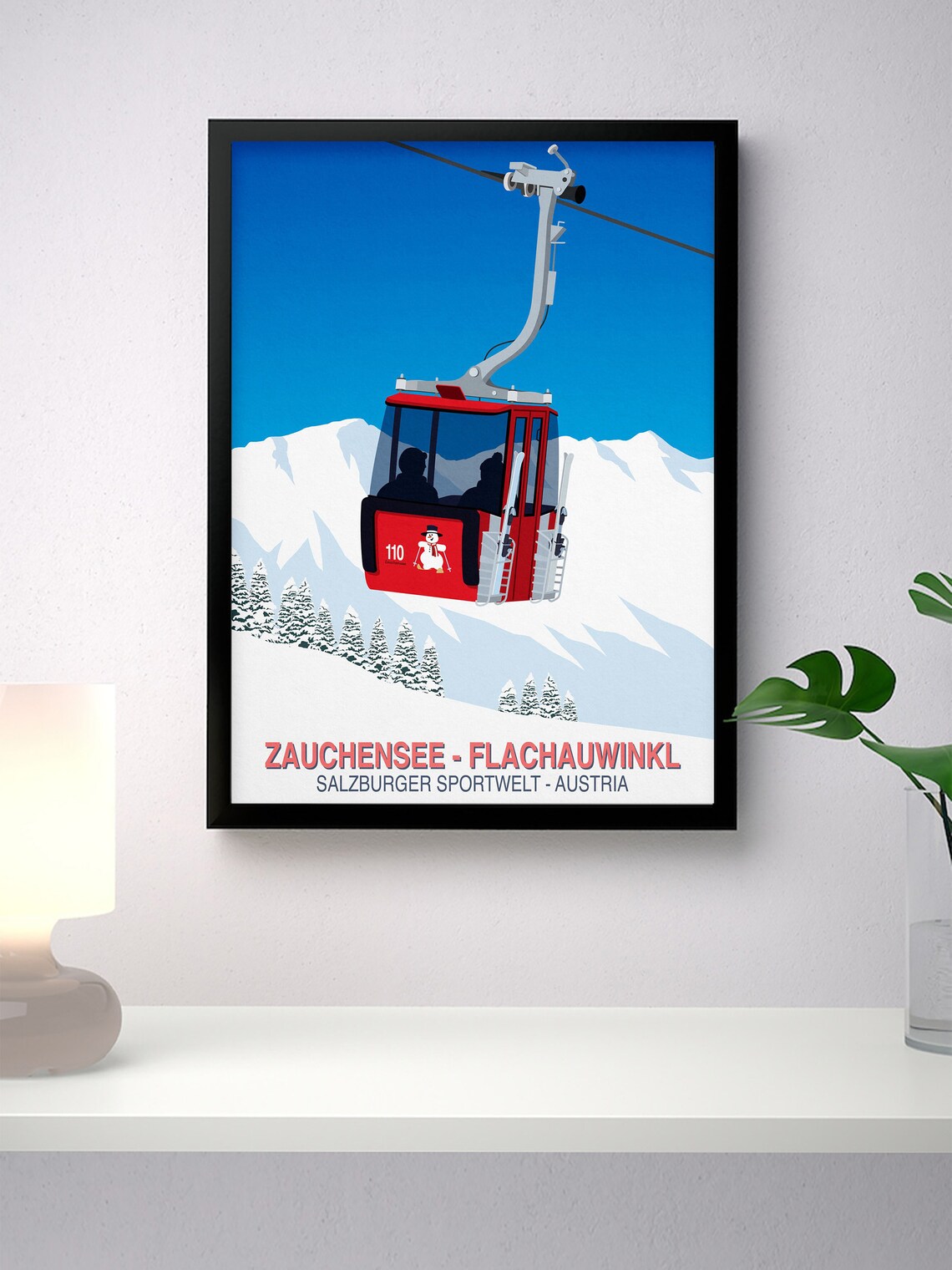 Zauchenseeflachauwinkl Ski Resort Travel Poster - Image 4