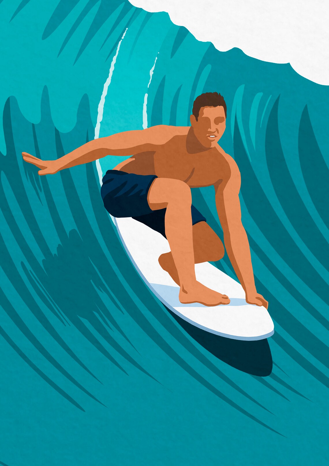 Bali Surf Vintage Travel Poster, Retro Surfing - Image 2