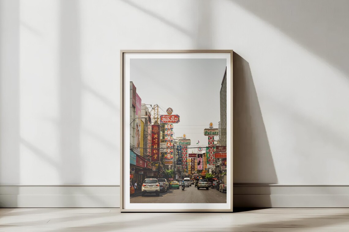 Yaowarat Road Chinatown Bangkok Thailand Travel Poster
