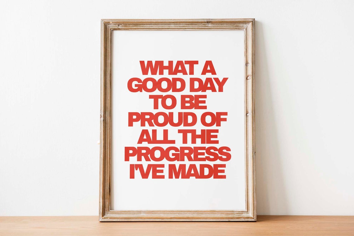 What A Good Day Bold Red Typography Motivational Quote Poster - Image 2