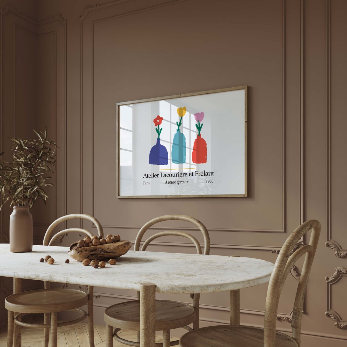 Atelier Lacourière et Frélaut Paris 1958 Floral Vase Art Poster - Image 3