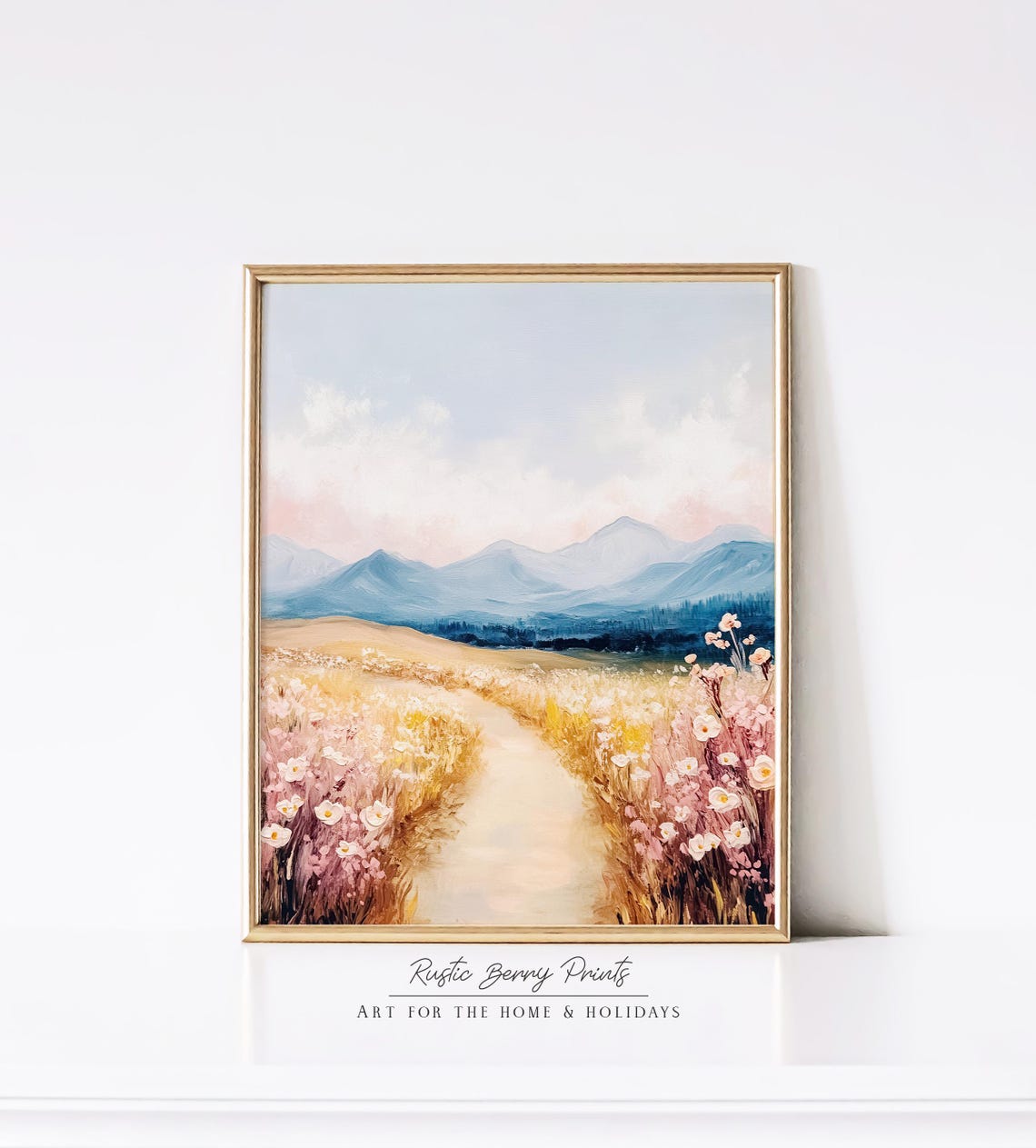Rustic Landscape Painting Wall Art Vintage Print Warm Tones Cottagecore Academia Art - Image 2