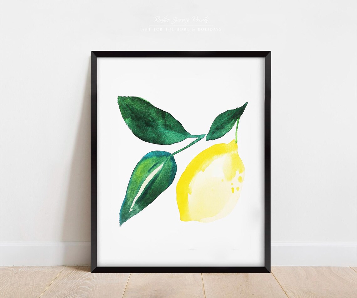 Lemon Art Print Wall Art Painting Cute Trendy Summer Wall Art Wall Decor Room Art Kitchen Decor Art