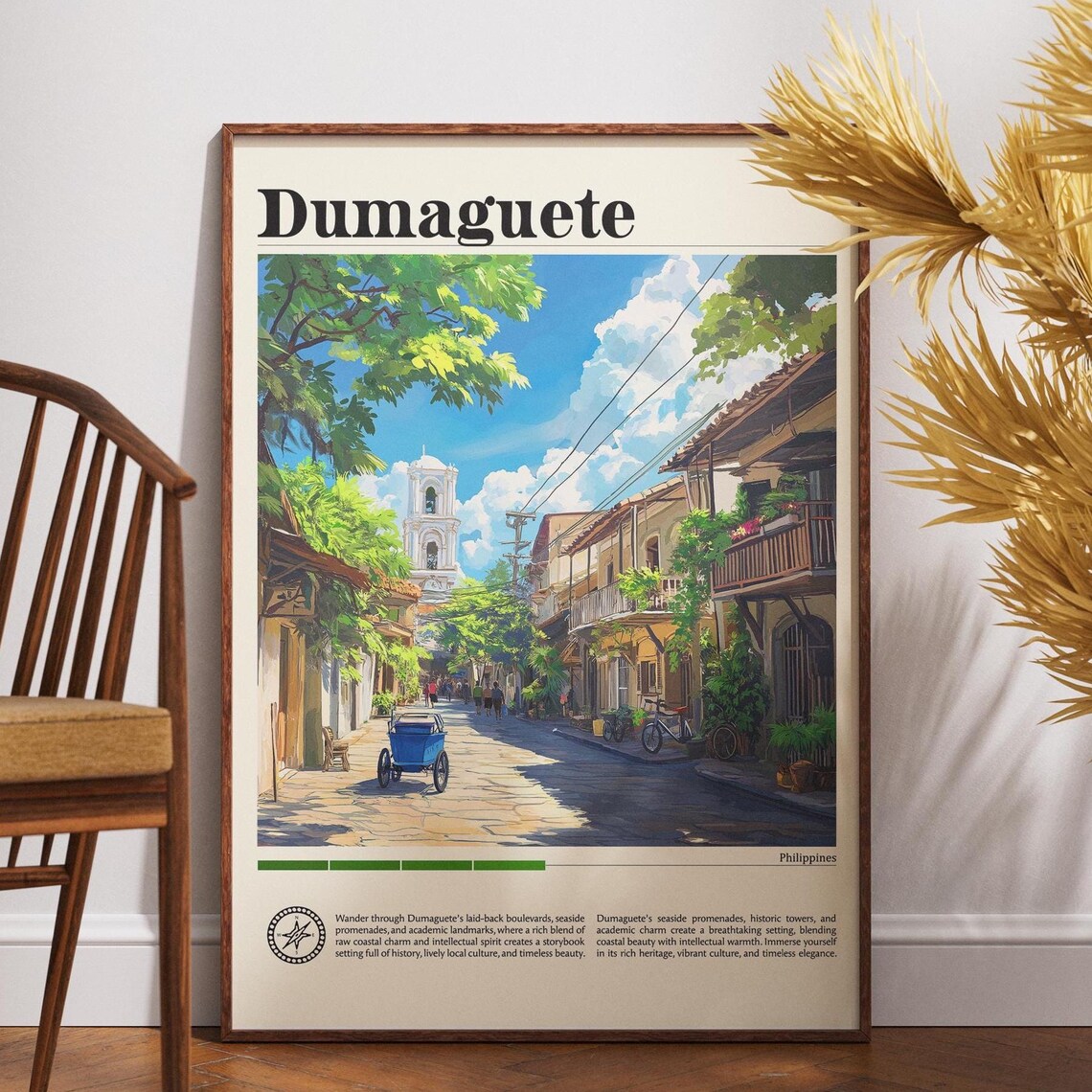 Dumaguete Travel Print Philippines Poster Wall Art Negros Islands