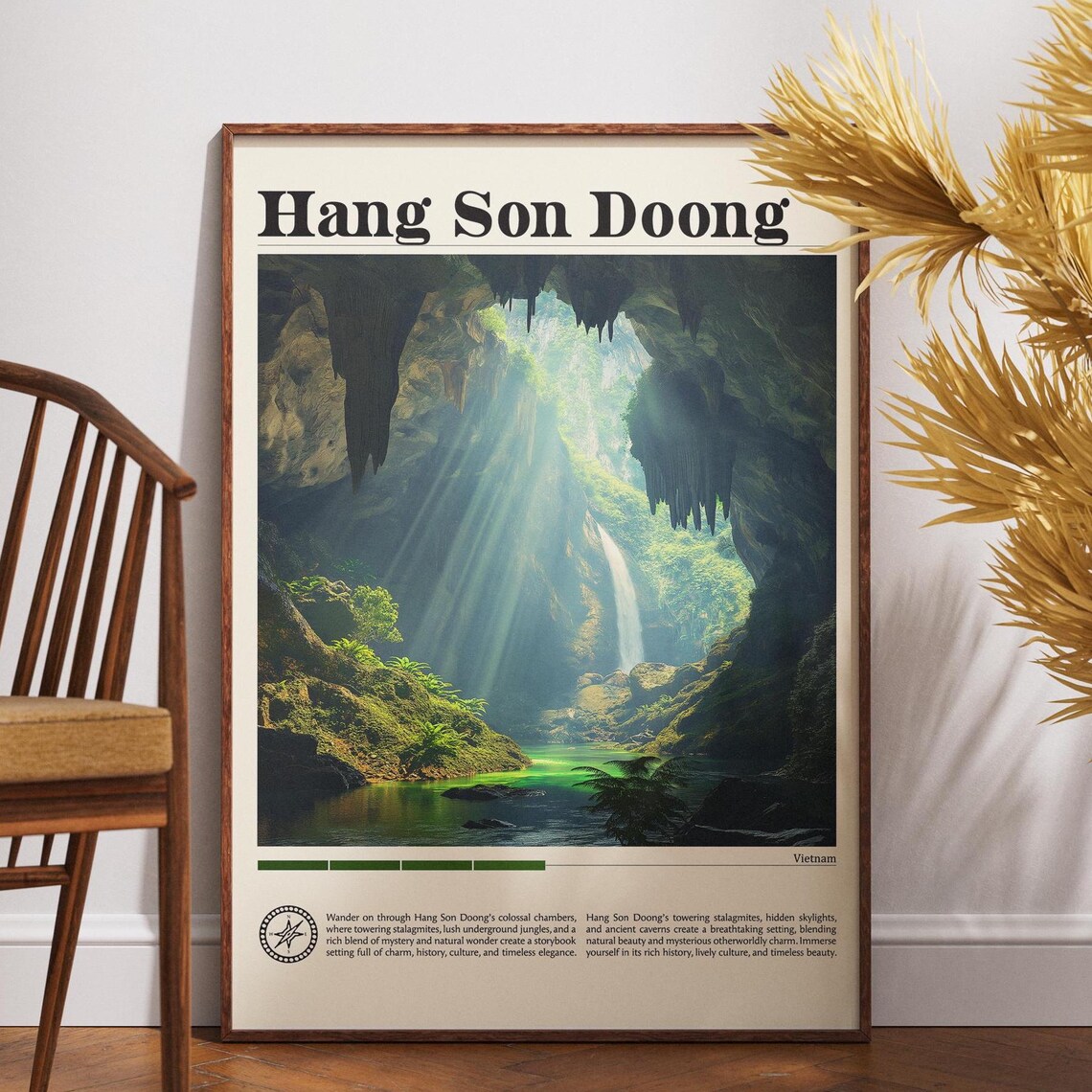 Hang Son Doong Vietnam Cave Sunbeam Jungle Cave Travel Poster