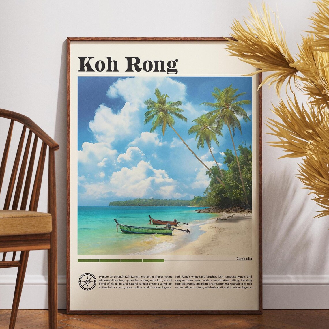 Koh Rong Travel Poster, Cambodia Asia