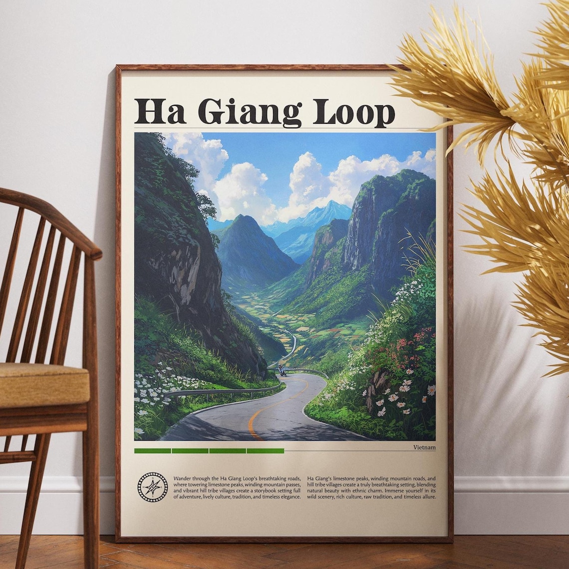 Ha Giang Loop Vietnam Travel Poster Winding Mountain Road Adventure