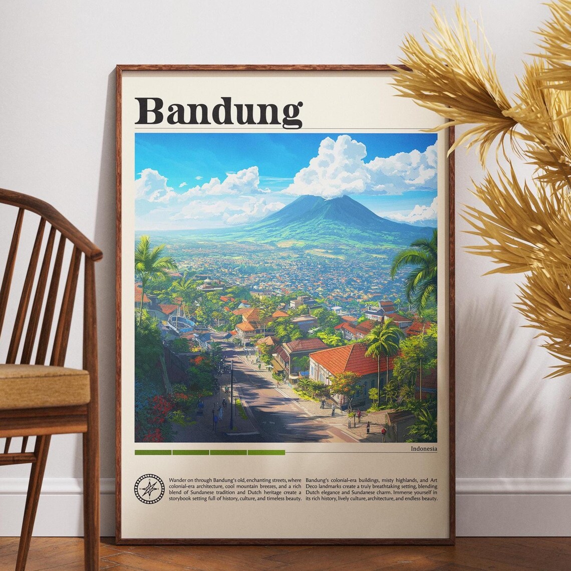 Bandung Travel Poster, West Java Indonesia