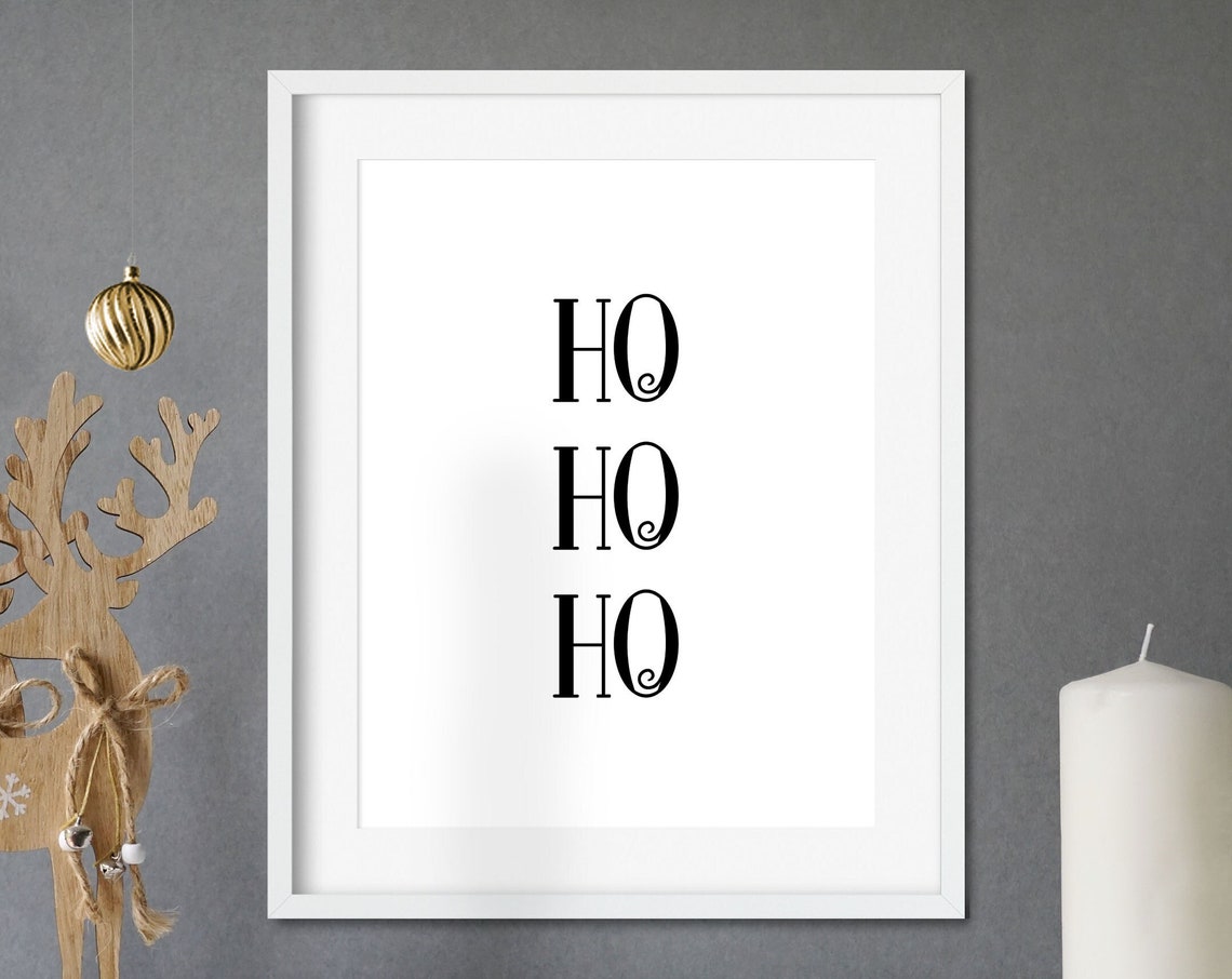 Ho Ho Ho Christmas Holiday Festive Typography Kids Room Poster - Image 4