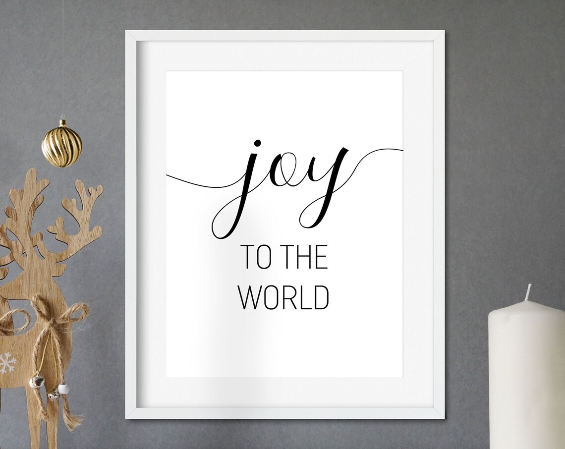 Joy to the World Christmas Script Typography Holiday Quote Poster - Image 4