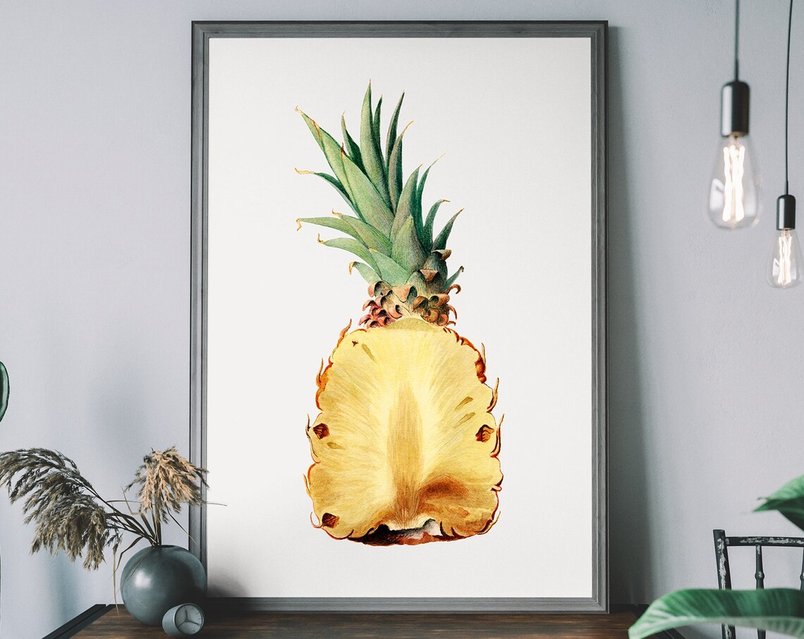 Pineapple Photography Print, Tropical Botanical Art
