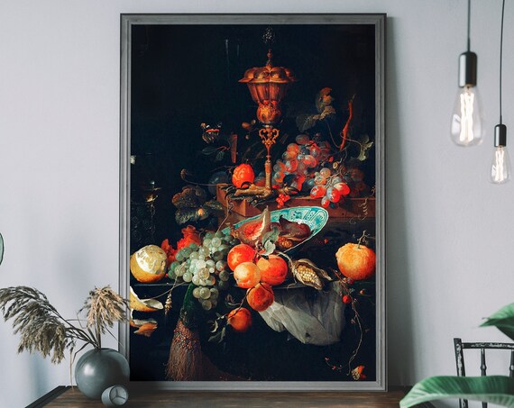 Abraham Mignon Fruit Art Print Antique Botanical Still Life Painting Classic Oil
