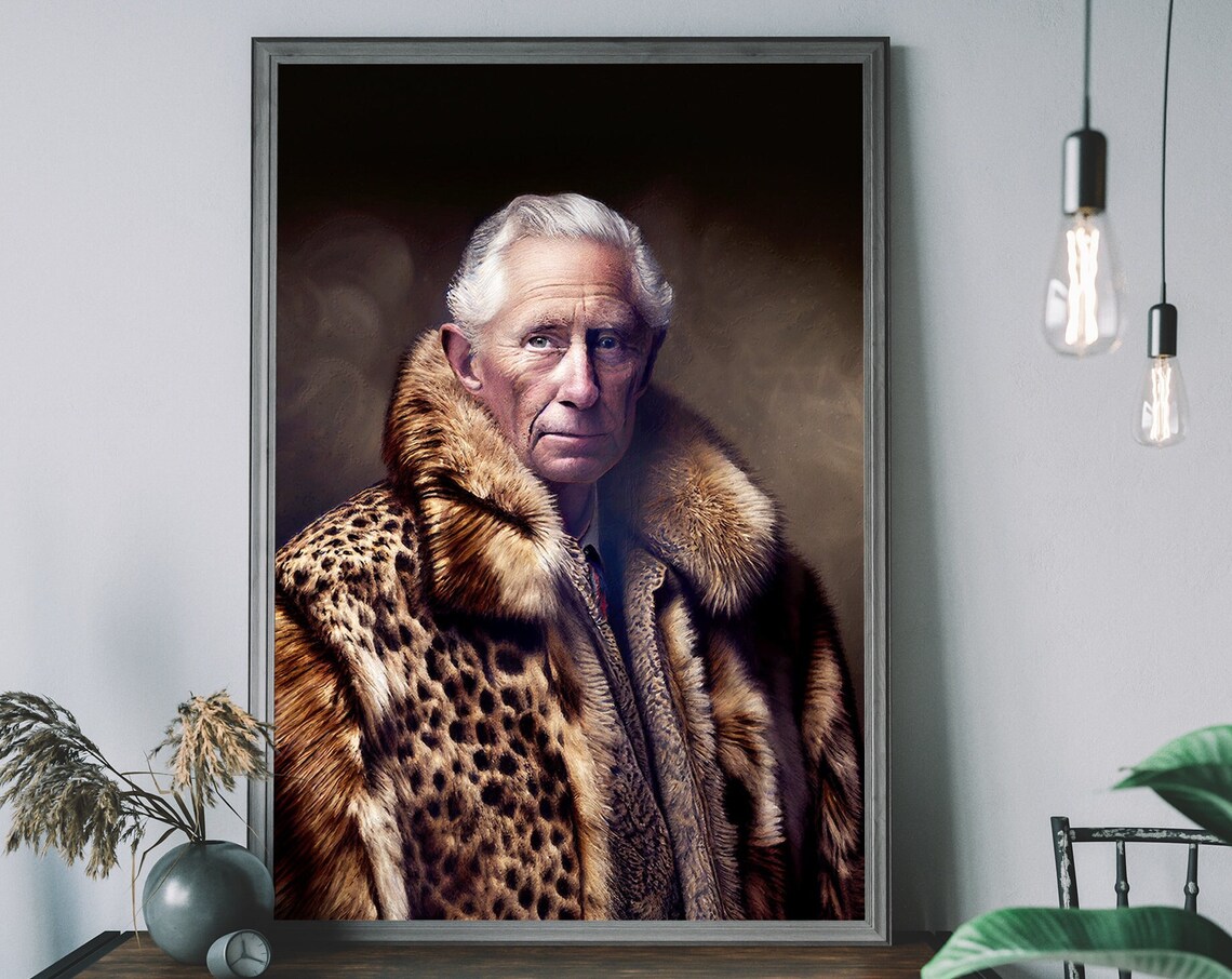 King Charles III Fur Coat Coronation Art Print