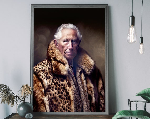 King Charles III Fur Coat Coronation Art Print