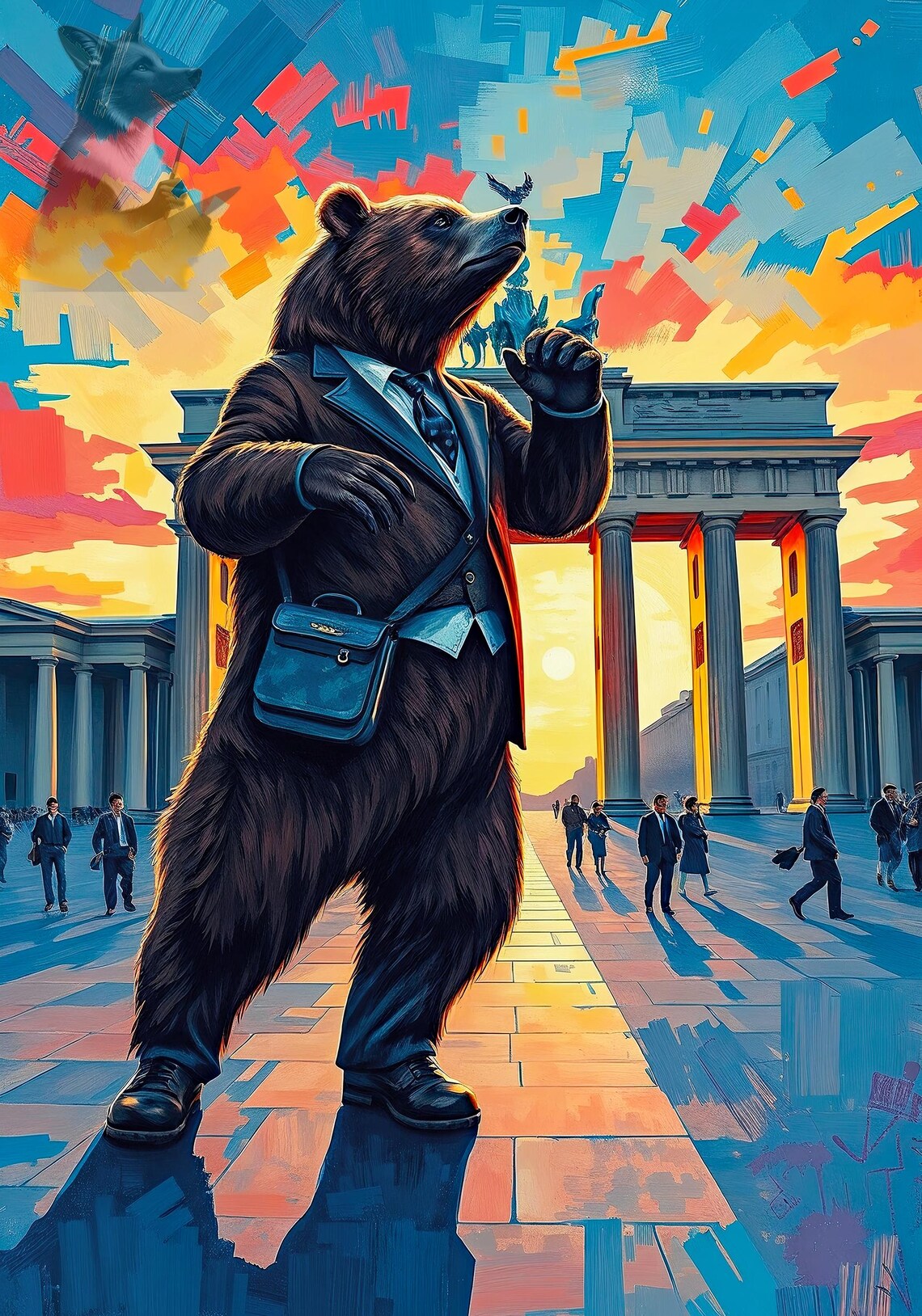 Berlin Brandenburg Gate Bear Poster, Mens Gift - Image 2