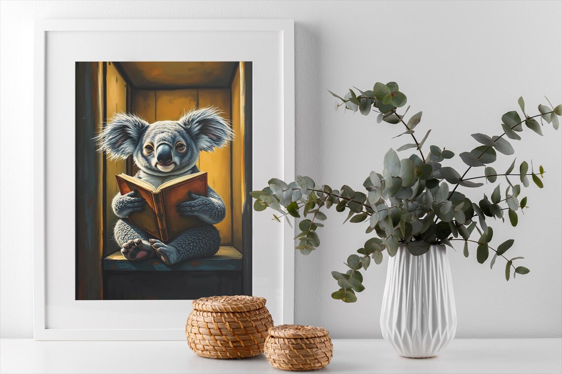 Koala Bear Bathroom Wall Decoration, Animal Illustration - Image 2