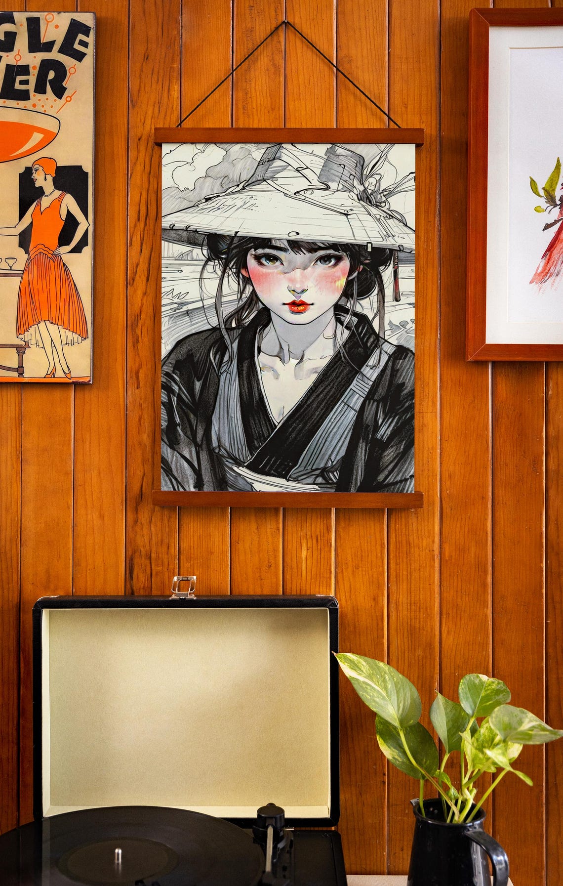 Anime Girl, Retro Manga Art Print - Image 5