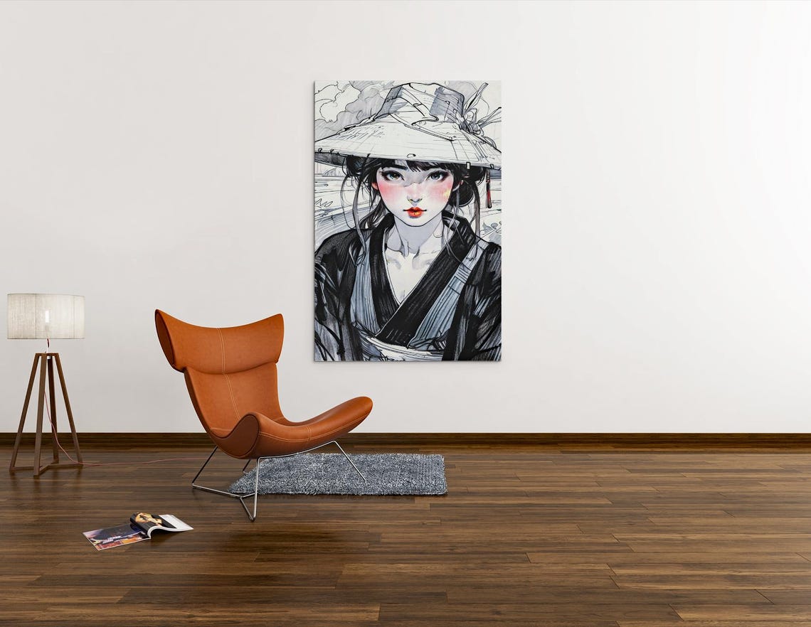Anime Girl, Retro Manga Art Print - Image 3