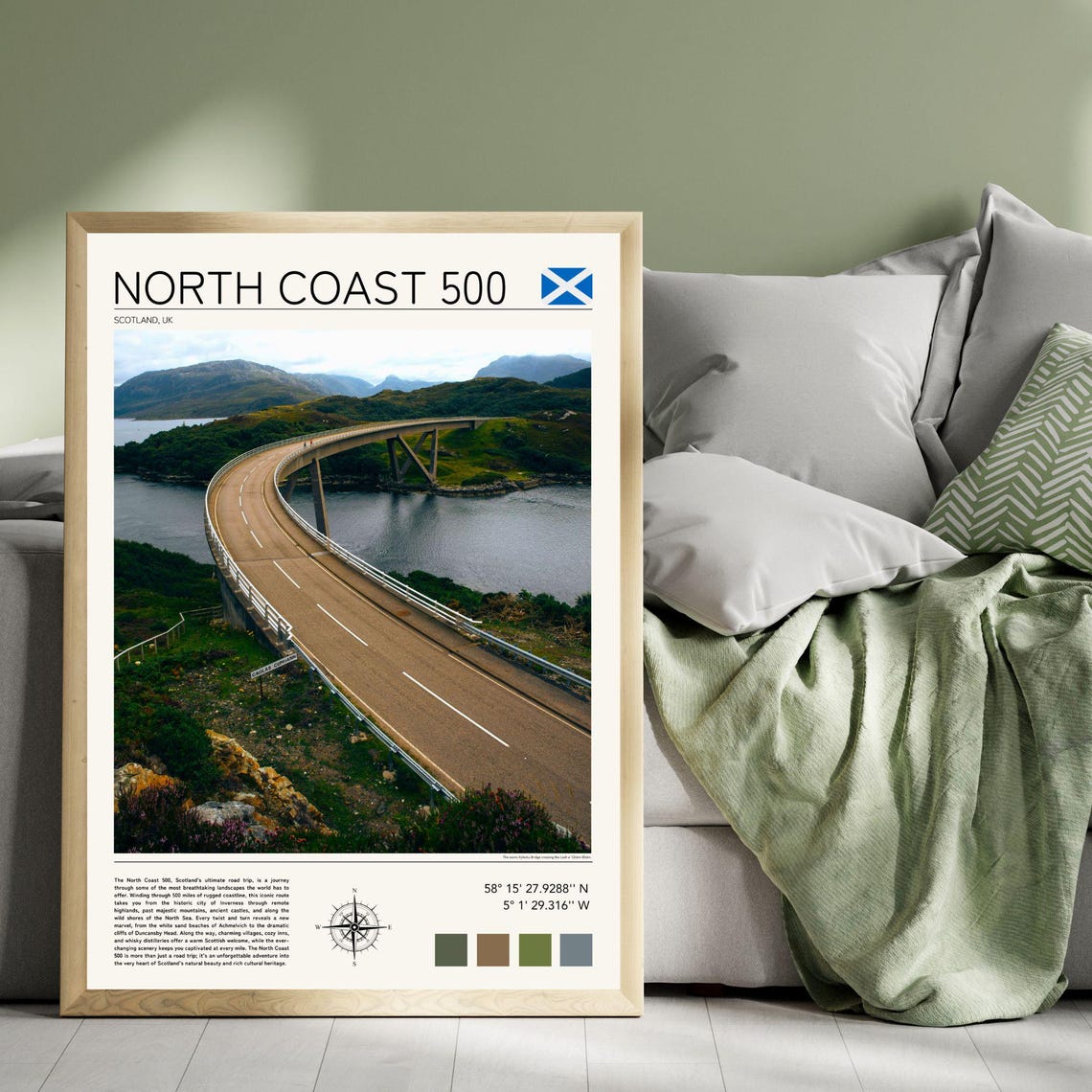 North Coast 500 Scotland Highland Bridge Scenic Road Trip Poster - Image 4