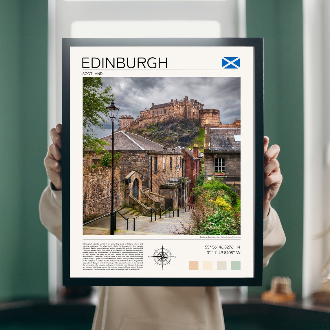Edinburgh Scotland Castle Old Town Royal Mile Historic Travel Poster - Image 3