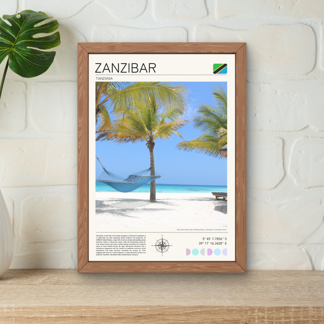 Zanzibar Poster Zanzibar Wall Art Tanzania Travel Print Zanzibar Gift Idea Africa Travel Art Zanzibar Beach African Beach Photography