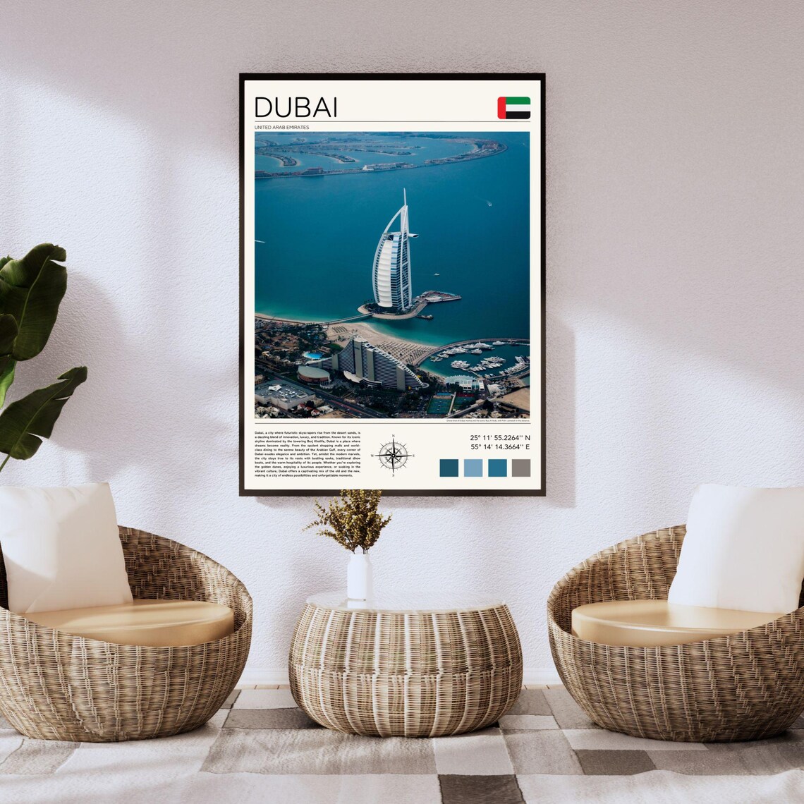 Dubai Burj Al Arab UAE Luxury Hotel Island Resort Travel Poster - Image 2