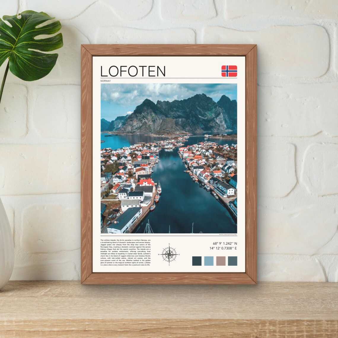 Lofoten Norway Fishing Village Fjord Mountains Arctic View Poster