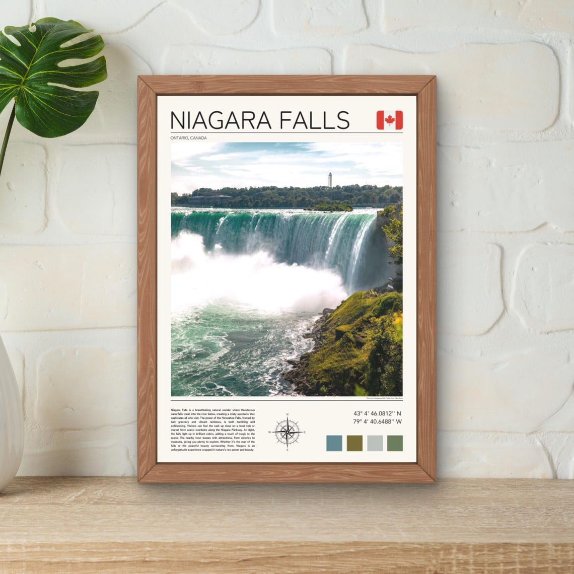 Niagara Falls Ontario Horseshoe Falls Canada Waterfall View Poster