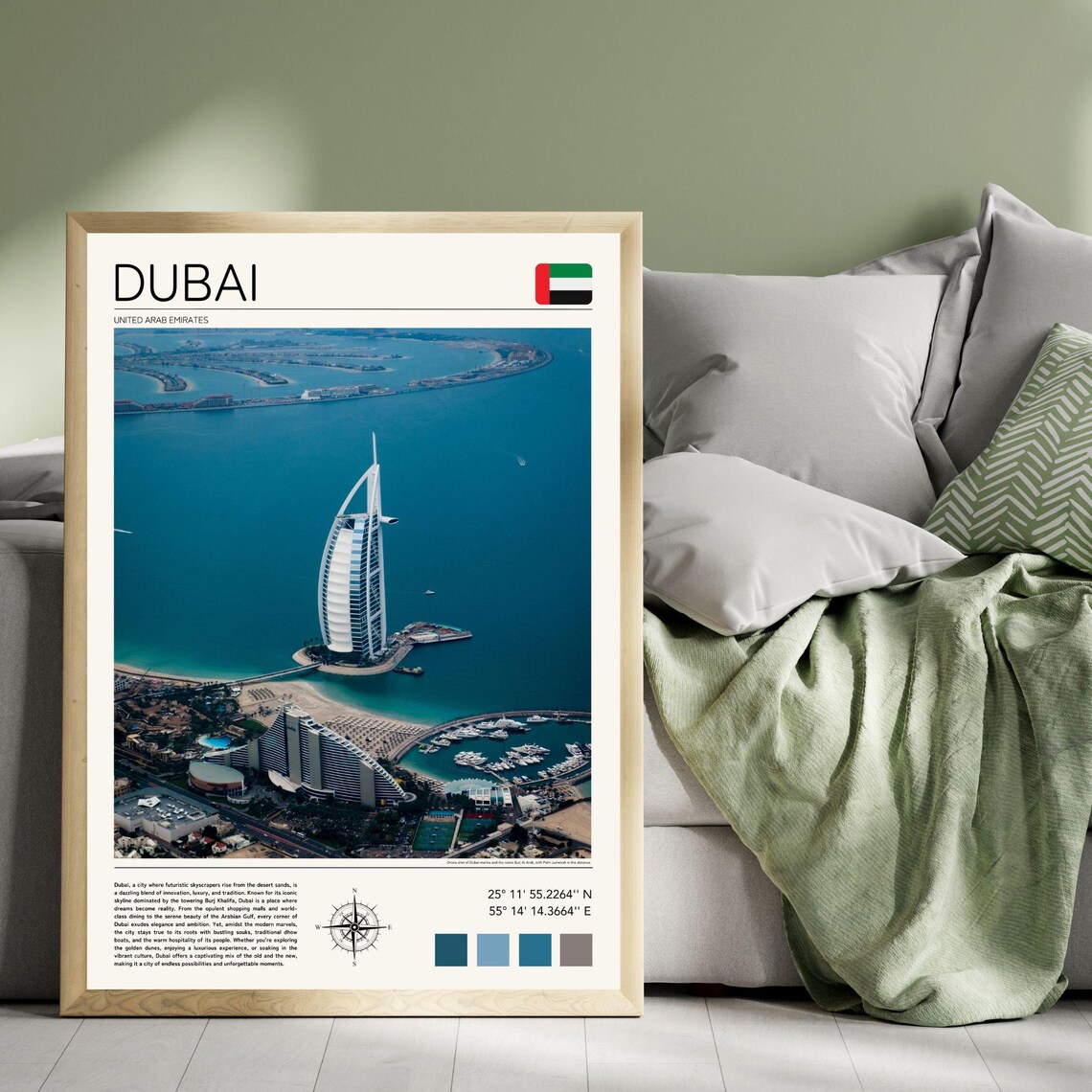 Dubai Burj Al Arab UAE Luxury Hotel Island Resort Travel Poster - Image 4