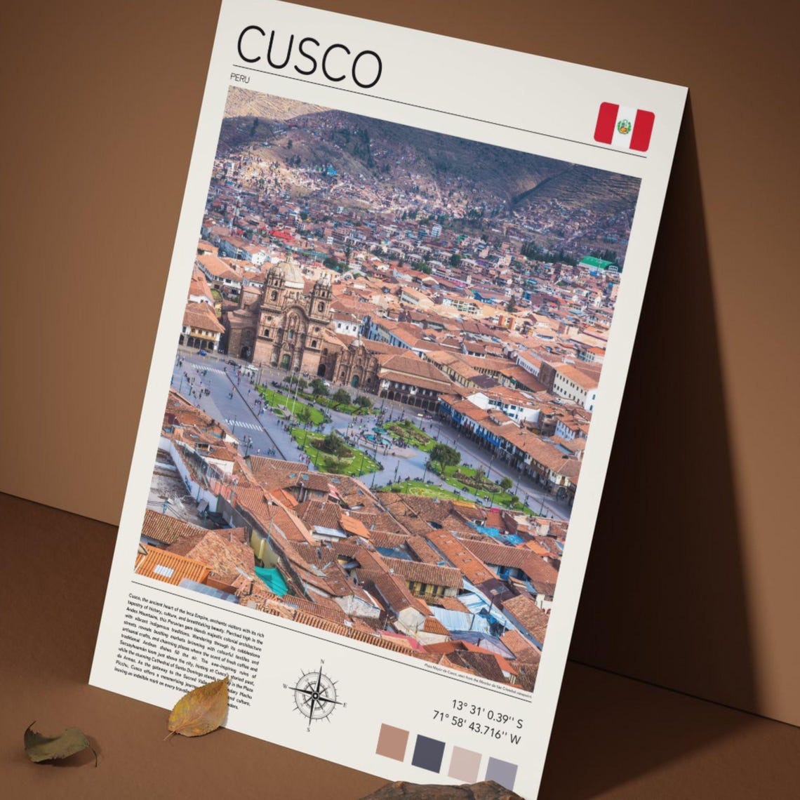 Cusco Peru Plaza Mayor Colonial Cathedral City Skyline Travel Poster - Image 5
