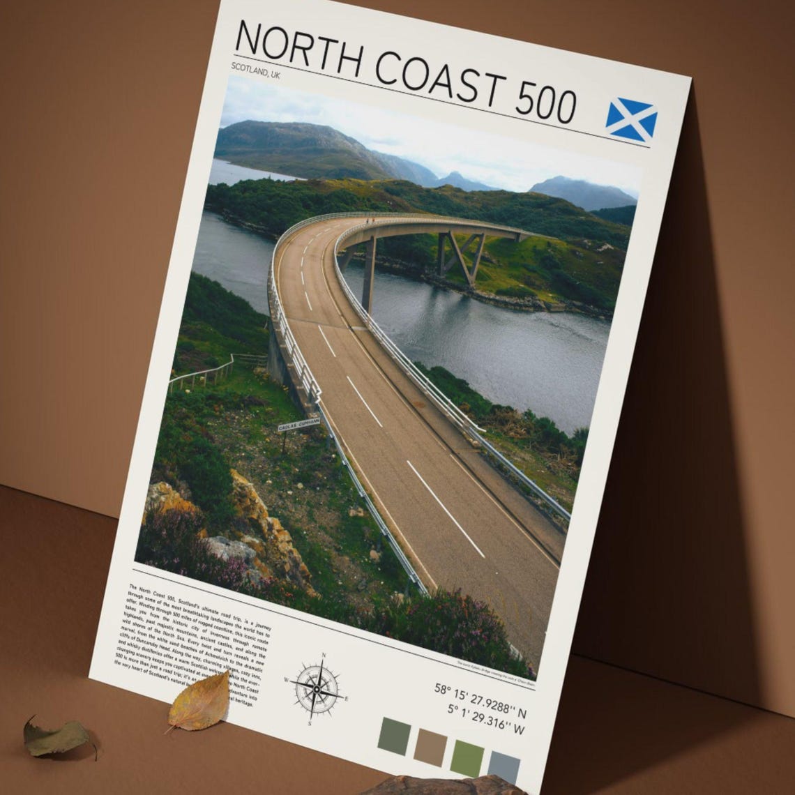 North Coast 500 Scotland Highland Bridge Scenic Road Trip Poster - Image 2