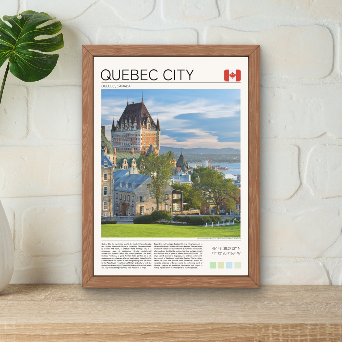 Quebec City Canada Chateau Frontenac Old Town Historic Skyline Poster
