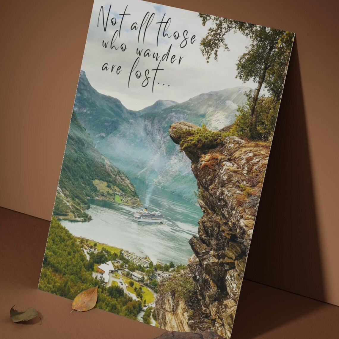 Not All Those Who Wander Are Lost Fjord Mountain Quote Poster - Image 5